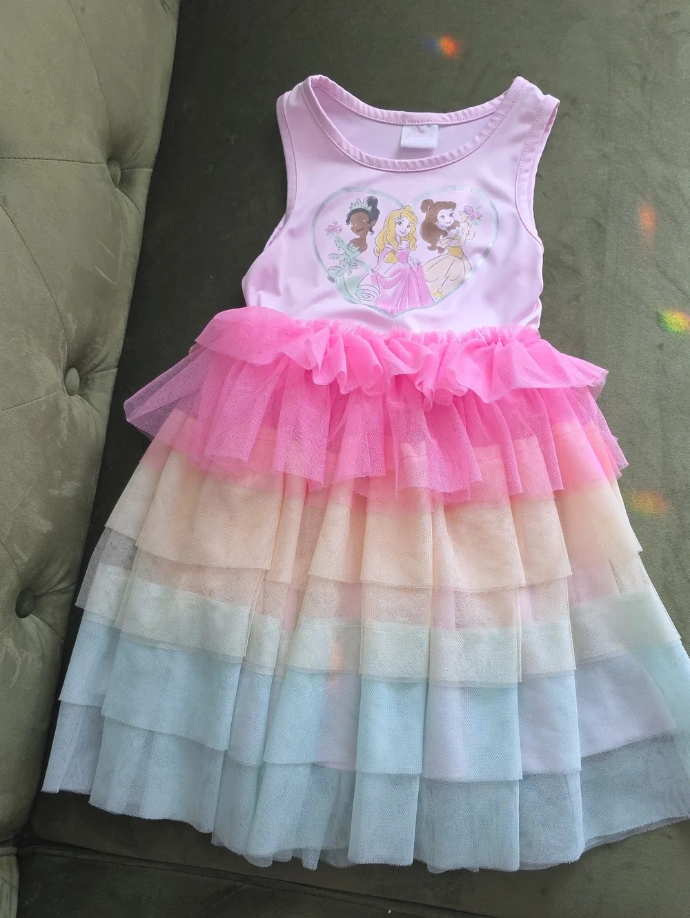 Disney Pink Rainbow Tulle Princess Dress